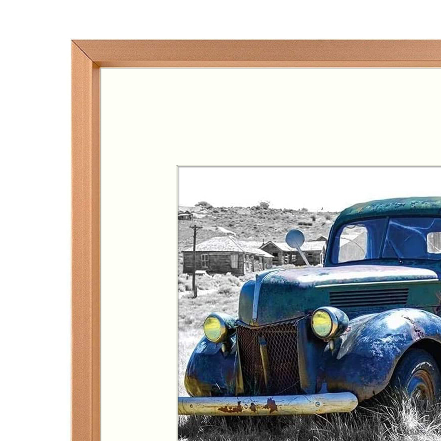 11×14 Aluminum Picture Frame Displays Photo 8×10 with Ivory Mat for Wall Mount