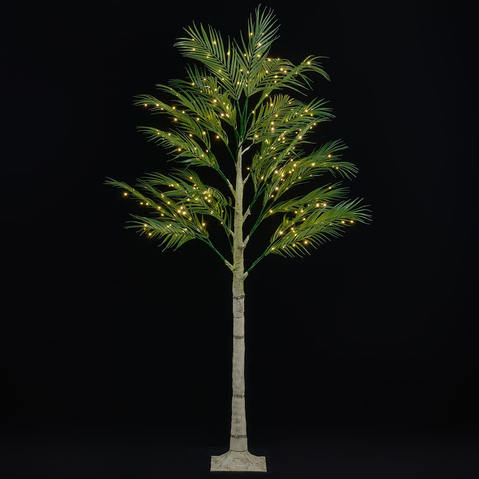 6FT Lighted Palm Tree with 224 LED Fairy Lights, Lifelike Faux Tropical Areca…