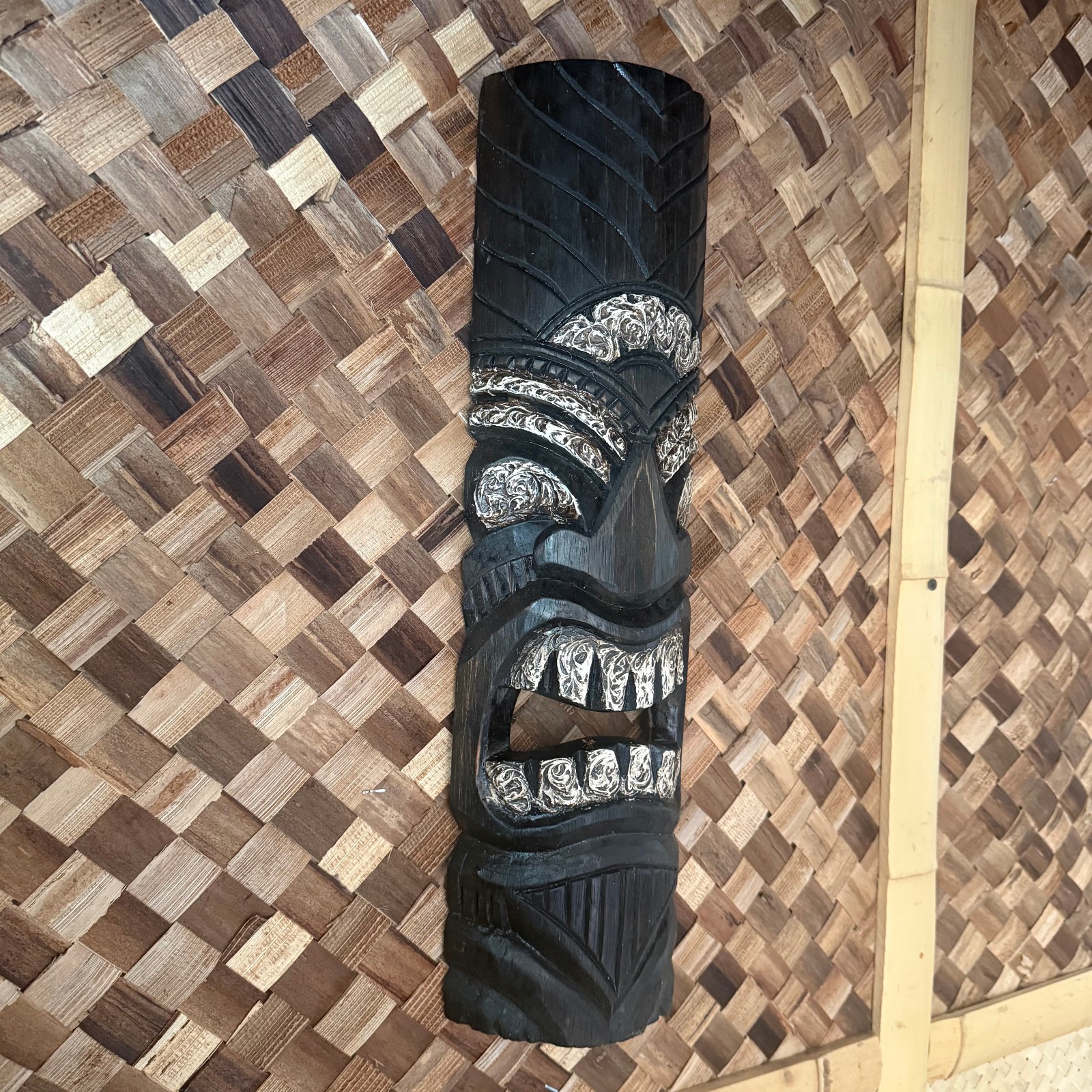 SET OF 2 20&Prime; TIKI MASK HAWAIIAN WALL ART ISLAND HOME DECOR TRIBAL BAR TROPICAL
