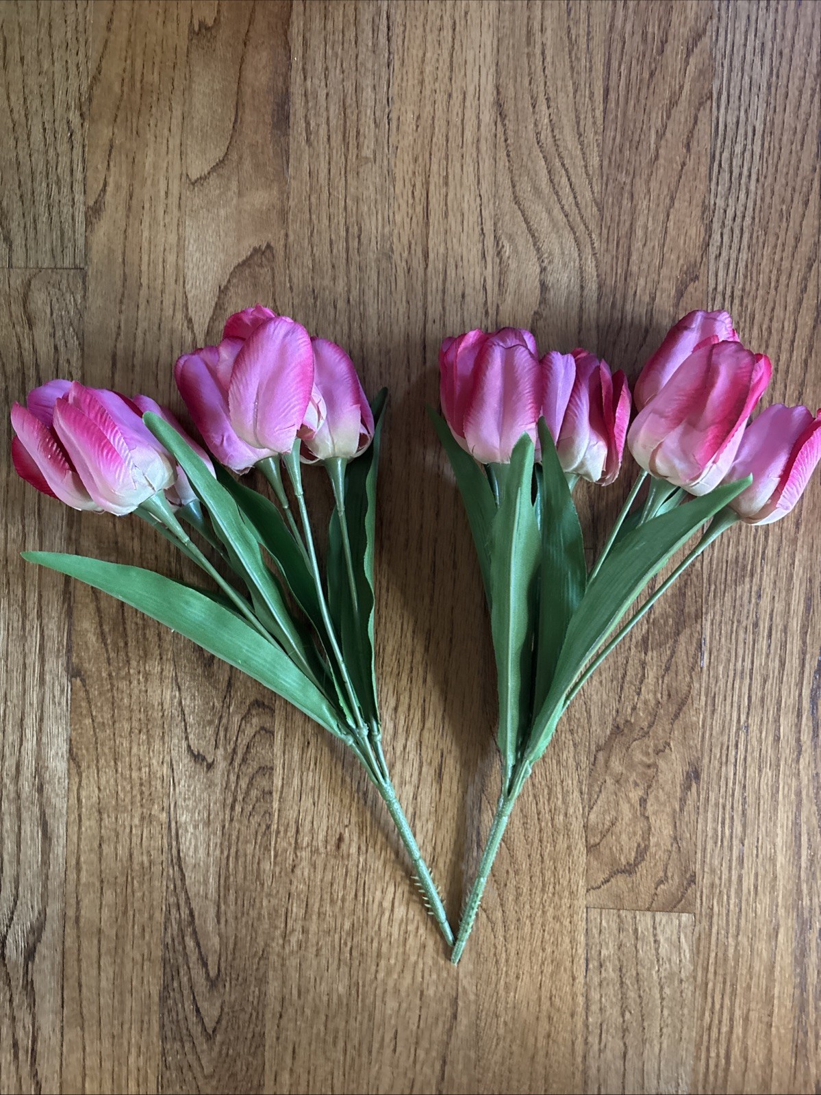 Lot of 6 Bundles Faux Artificial Fake Silk TULIP Flowers Purple Pink Red Spring