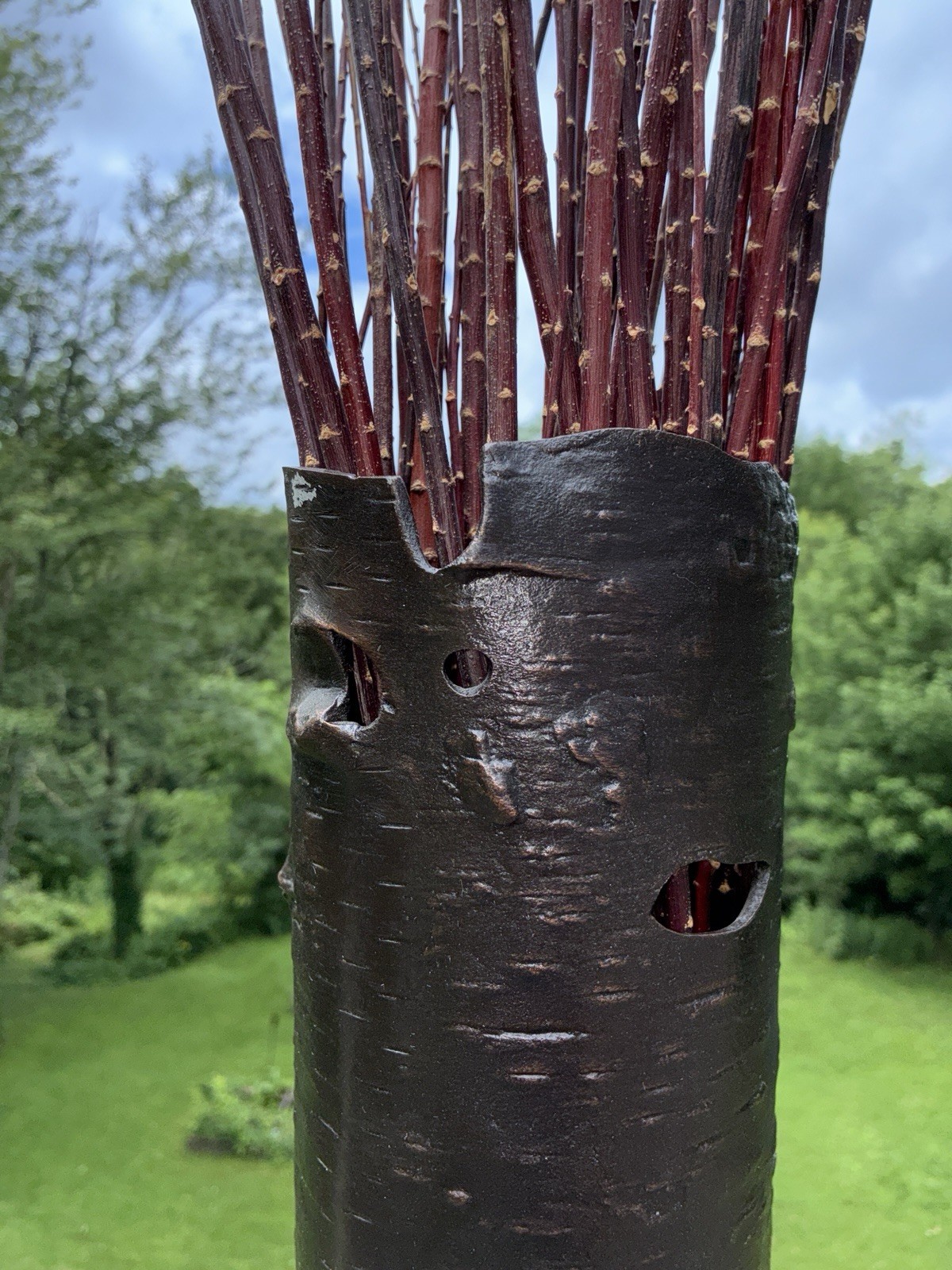 Michael Aram 23&Prime; Oxidized Copper Finish Birch Vase Bark Branch Collection – READ