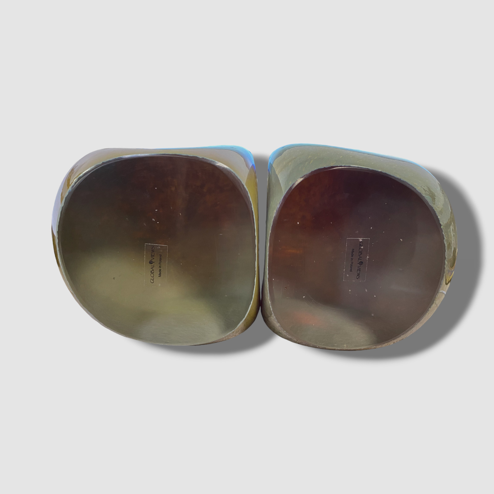 $1265 Global Views Silver Chunk Iris Gelp Bookends Set of 2