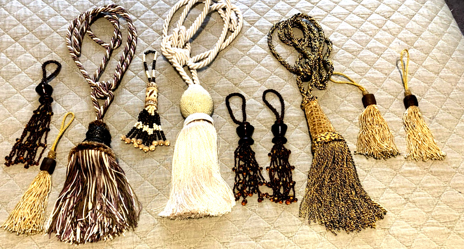 Lot of 10 Decorative Accent Tassels Multiple Sizes & Colors Craft Home Decor
