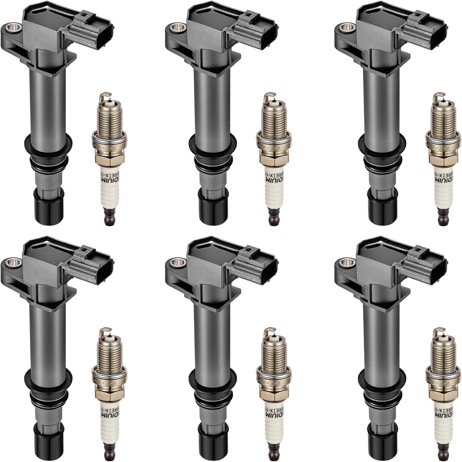 Ignition Coil Pack UF270 with Iridium Spark Plugs 4504 for Dodge Vehicles