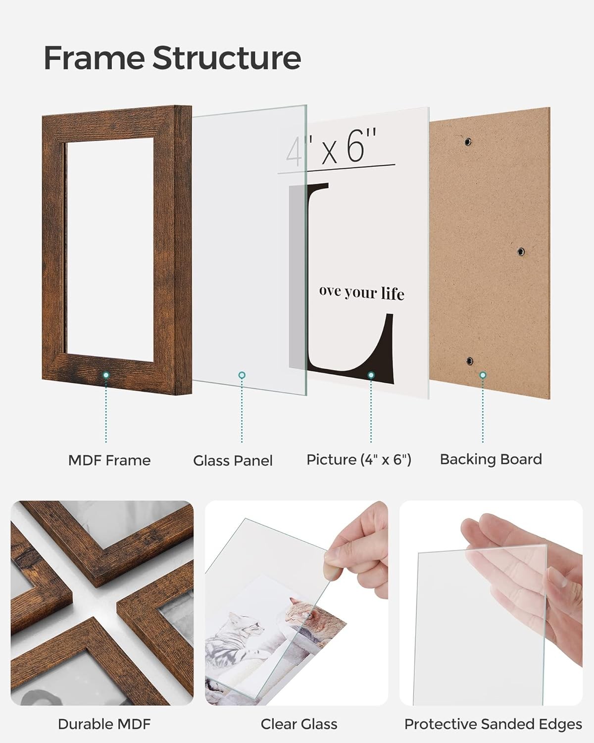 4×6 Picture Frames Collage Wall Decor 12-Pack Photo Collage Frame Multi Picture