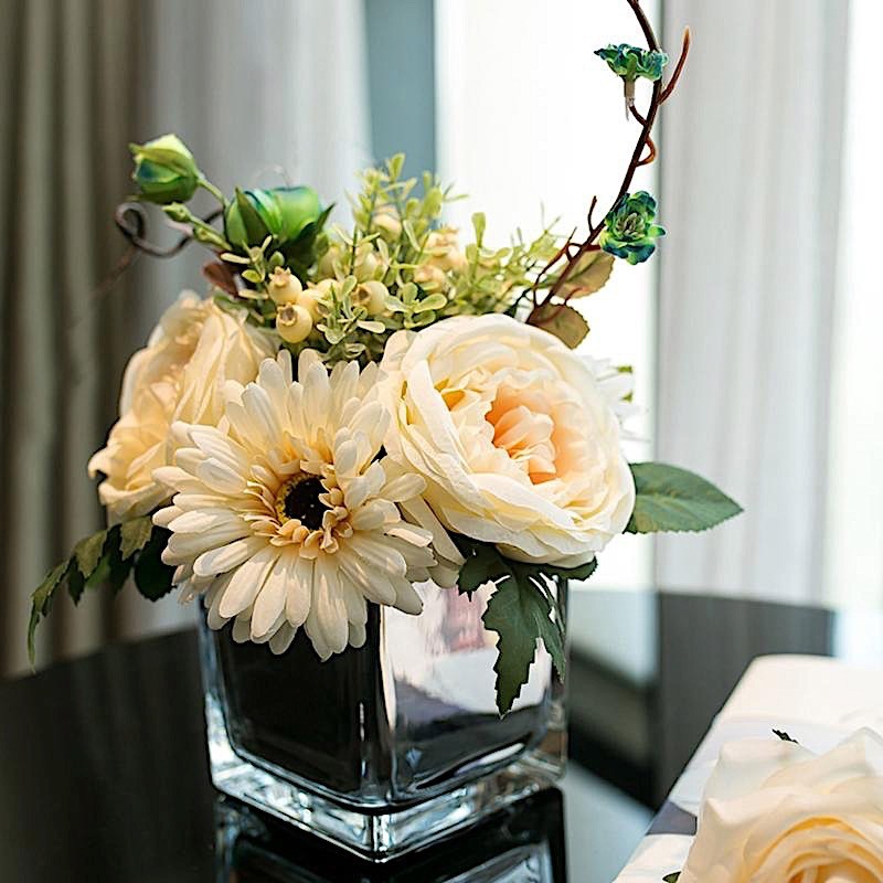 12 pcs 4&Prime; wide Clear Cube GLASS VASES Wedding Party CENTERPIECES Dinner Supplies