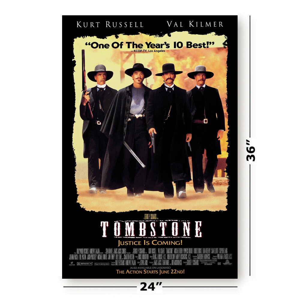 Tombstone – Movie Poster (Regular Style – Black Version) (Size: 24&Prime; X 36&Prime;)
