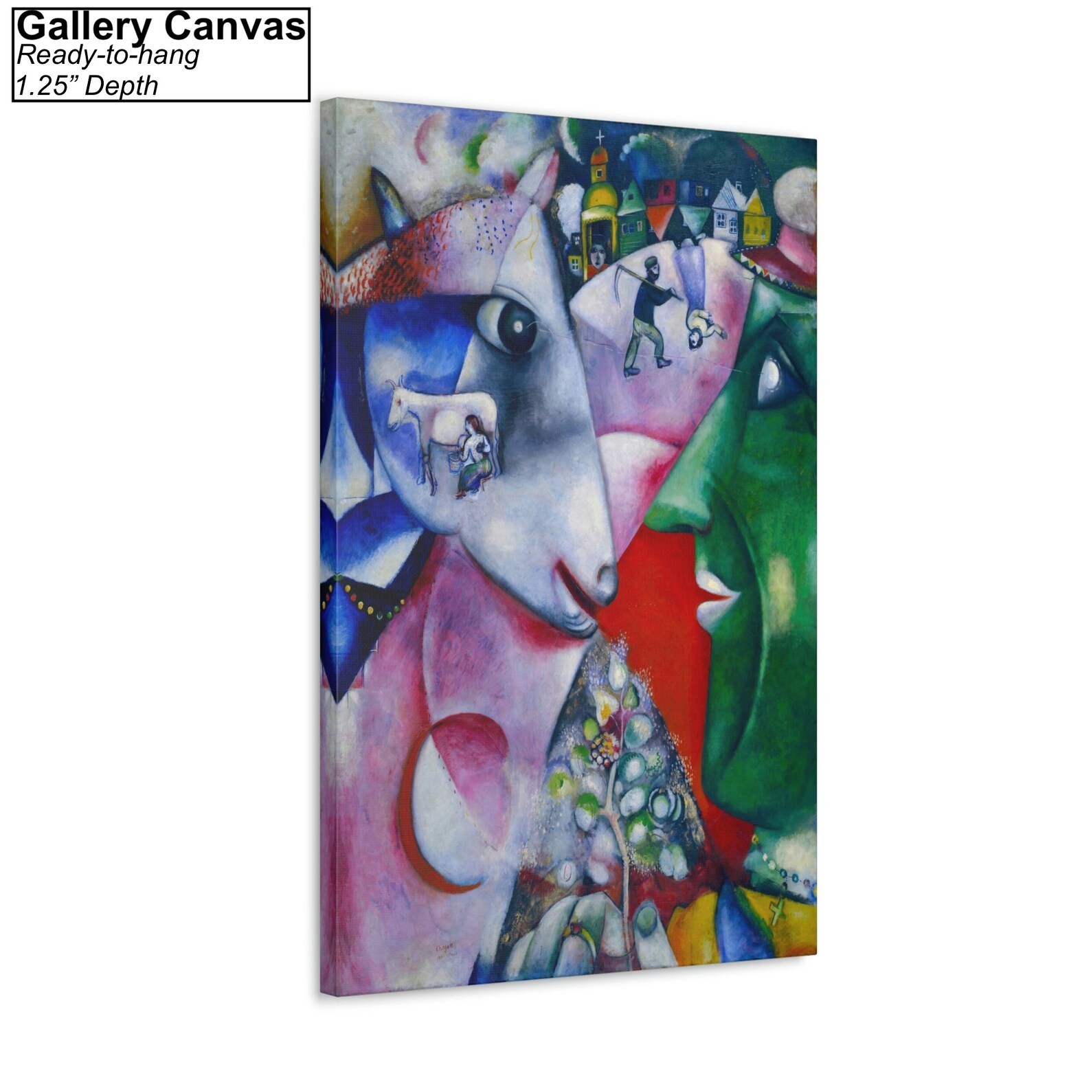I and the Village by Marc Chagall Canvas/Poster Wall Art – Cubism Painting Print