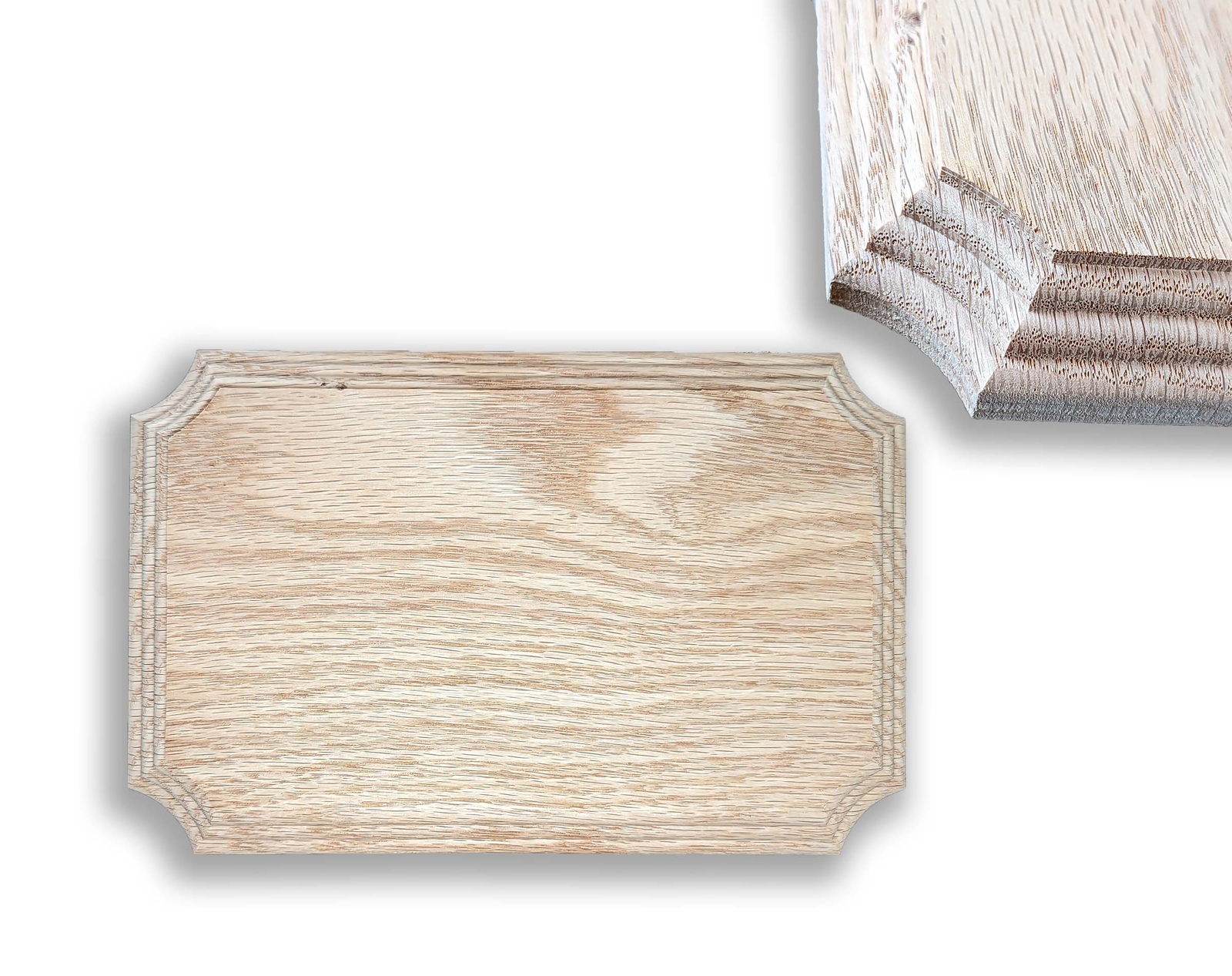 2:3 ratio blank wooden plaque (unfinished) Oak, Flush Mounted, Tri-Round Edge