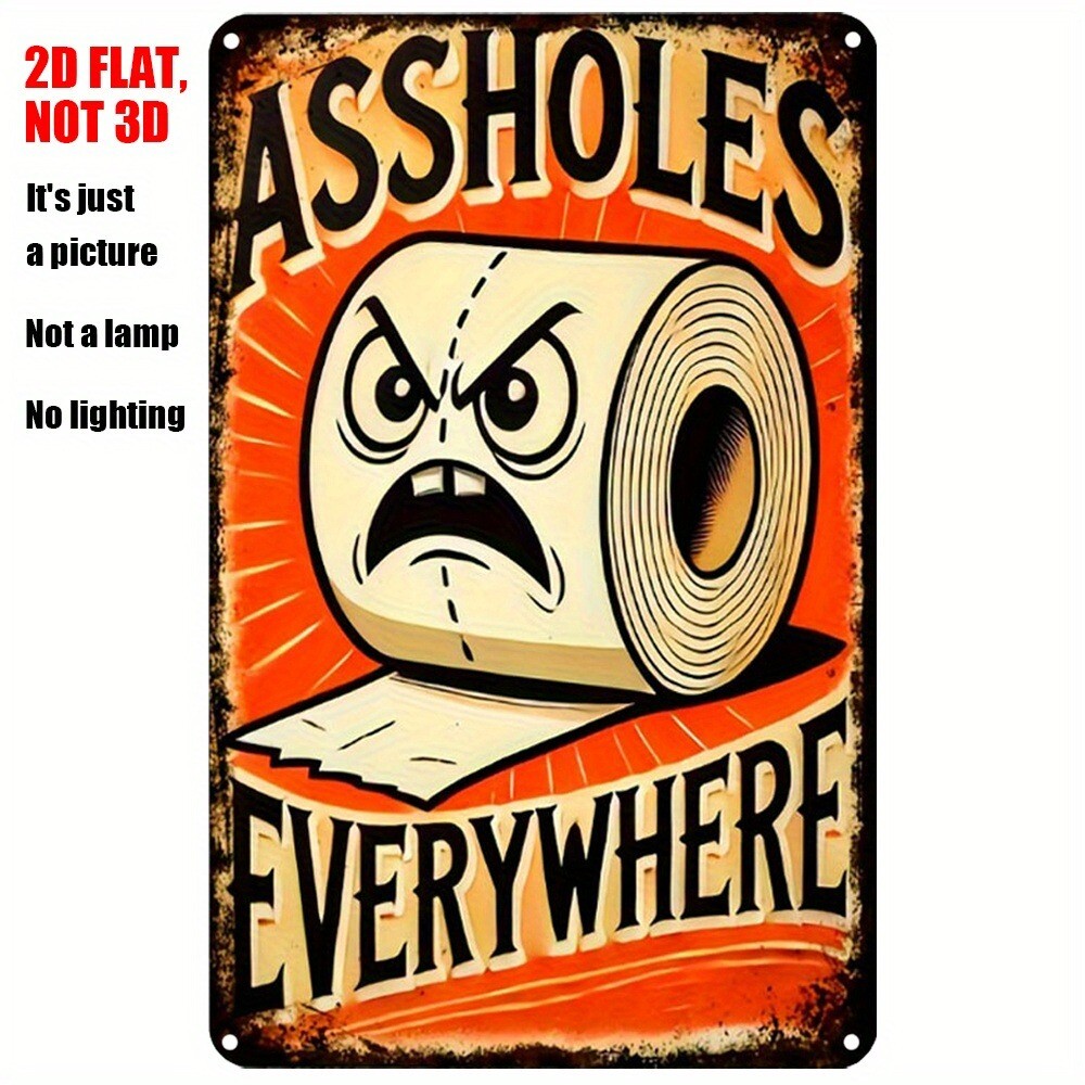 Retro Funny Bathroom Signs Metal tin Sign Funny Toilet Paper Bar Club Wall Decor