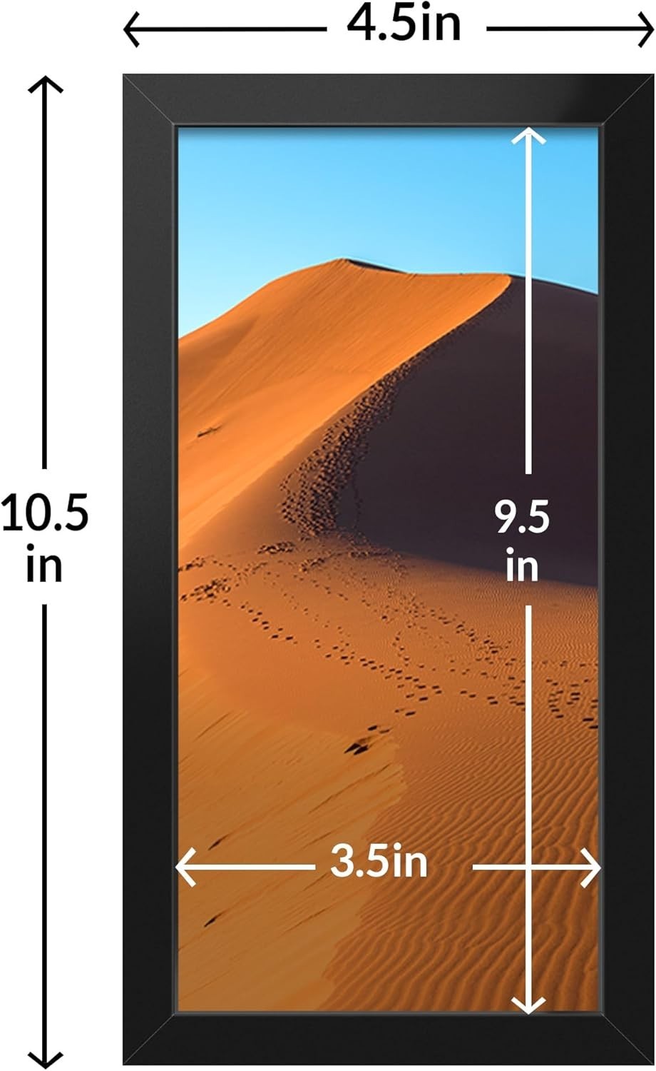 Versatile 4×10 Matte Black Picture Frame for Vertical or Horizontal Display