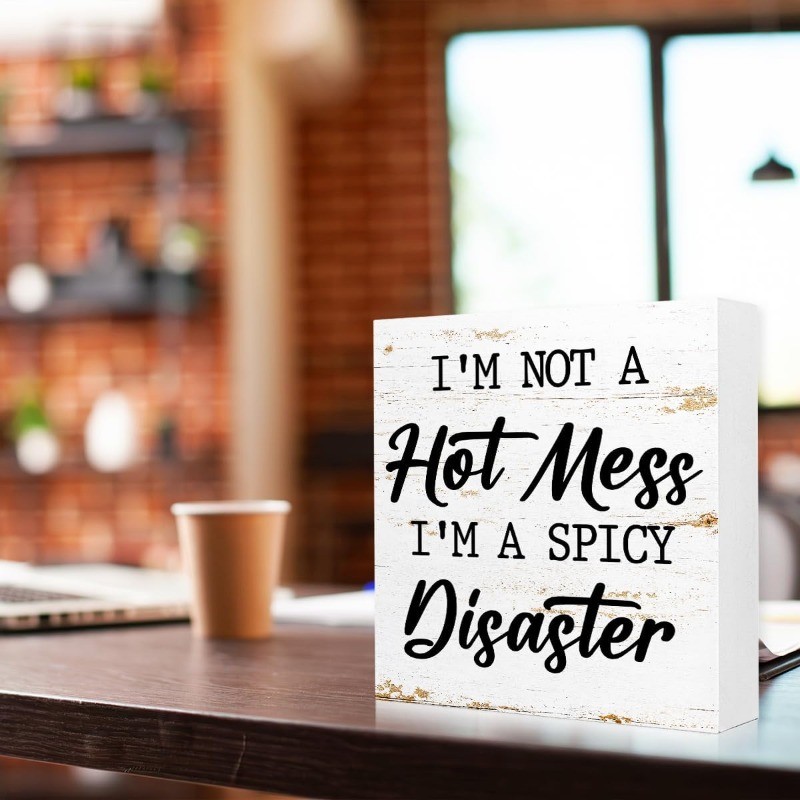 White Weathered Wooden Sign Casual Life Quote Living Room Shelf Decor Gift