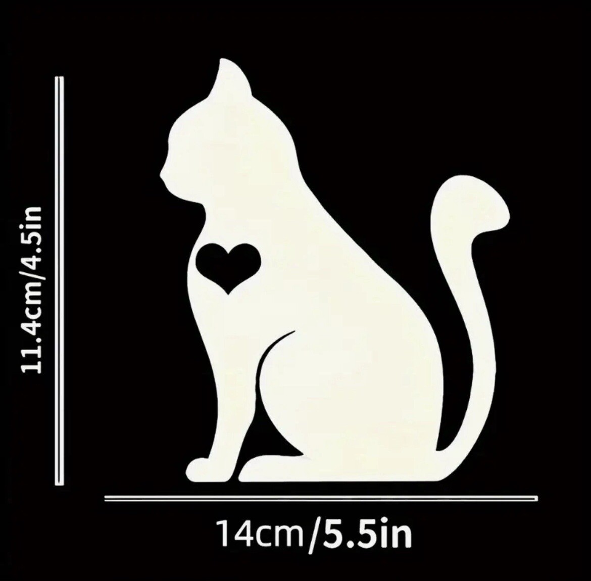 Vinyl Cat Heart Decal Stickers for Cars, Motorcycles, Laptops, Water Bottles