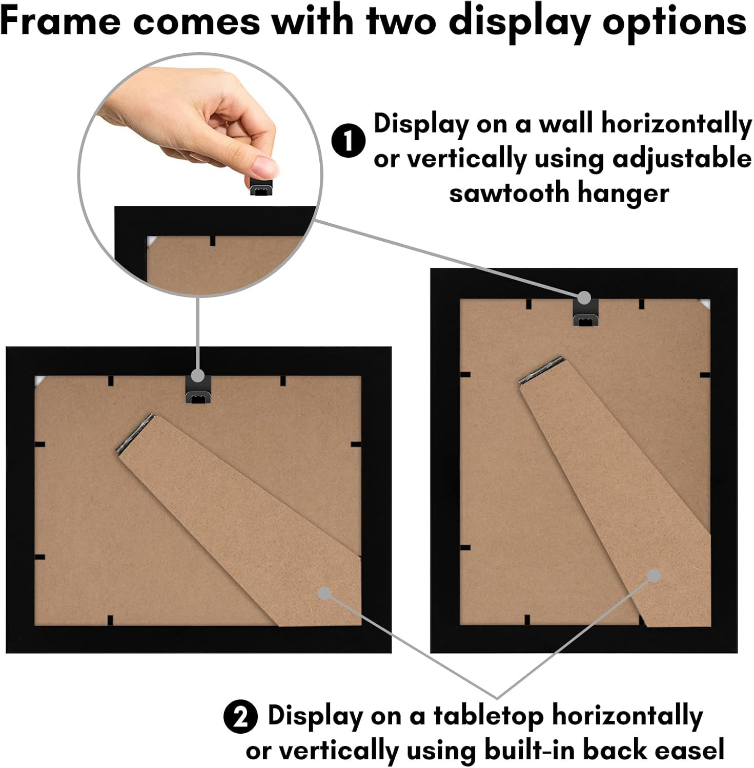 6X8 Picture Frame with Shatter-Resistant Glass – Use as 3X5 Frame with Mat or Di