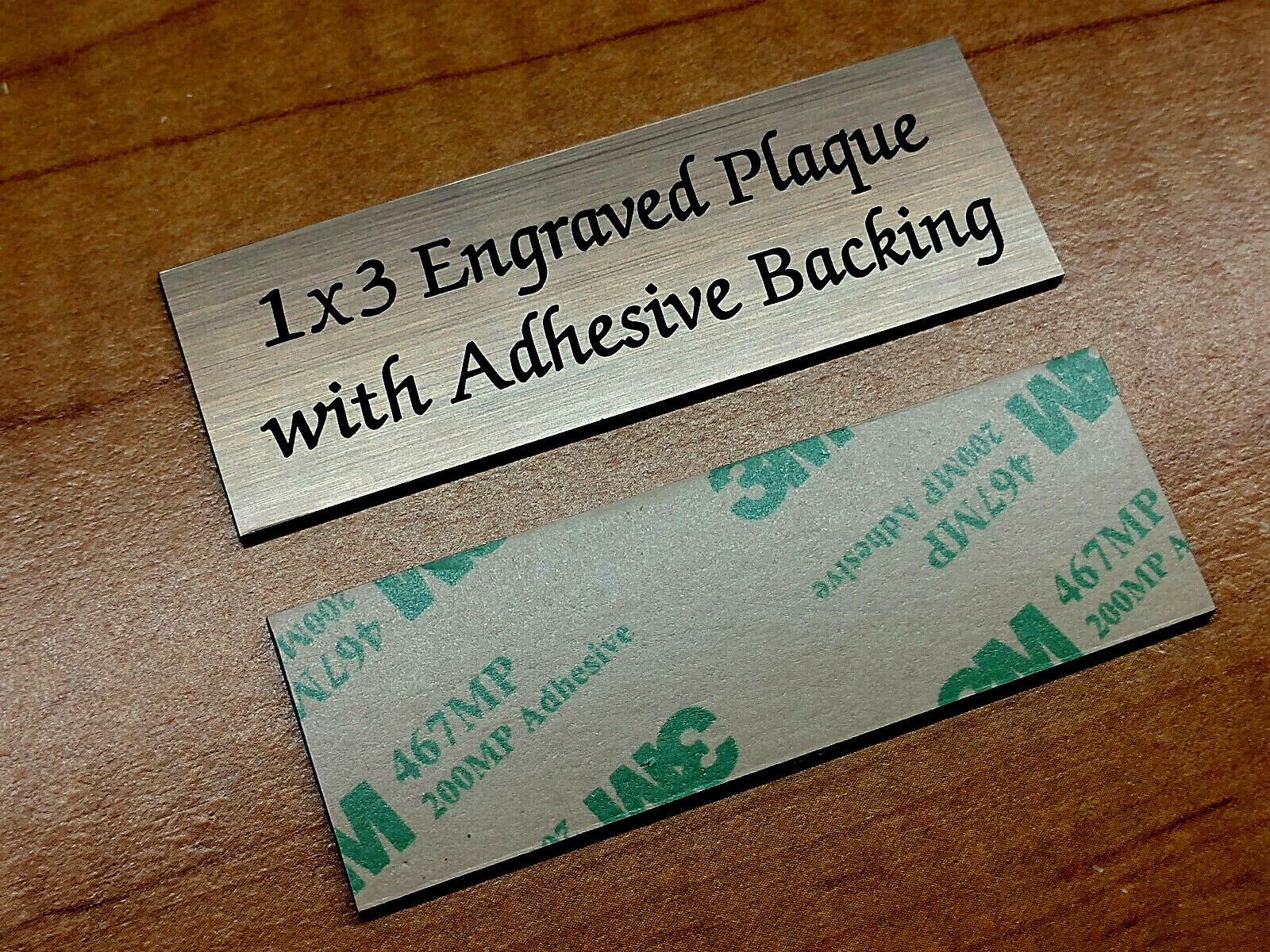 Custom Engraved 1×3 Bronze Plaque  Tag Plate Personalized Calligraphy Script