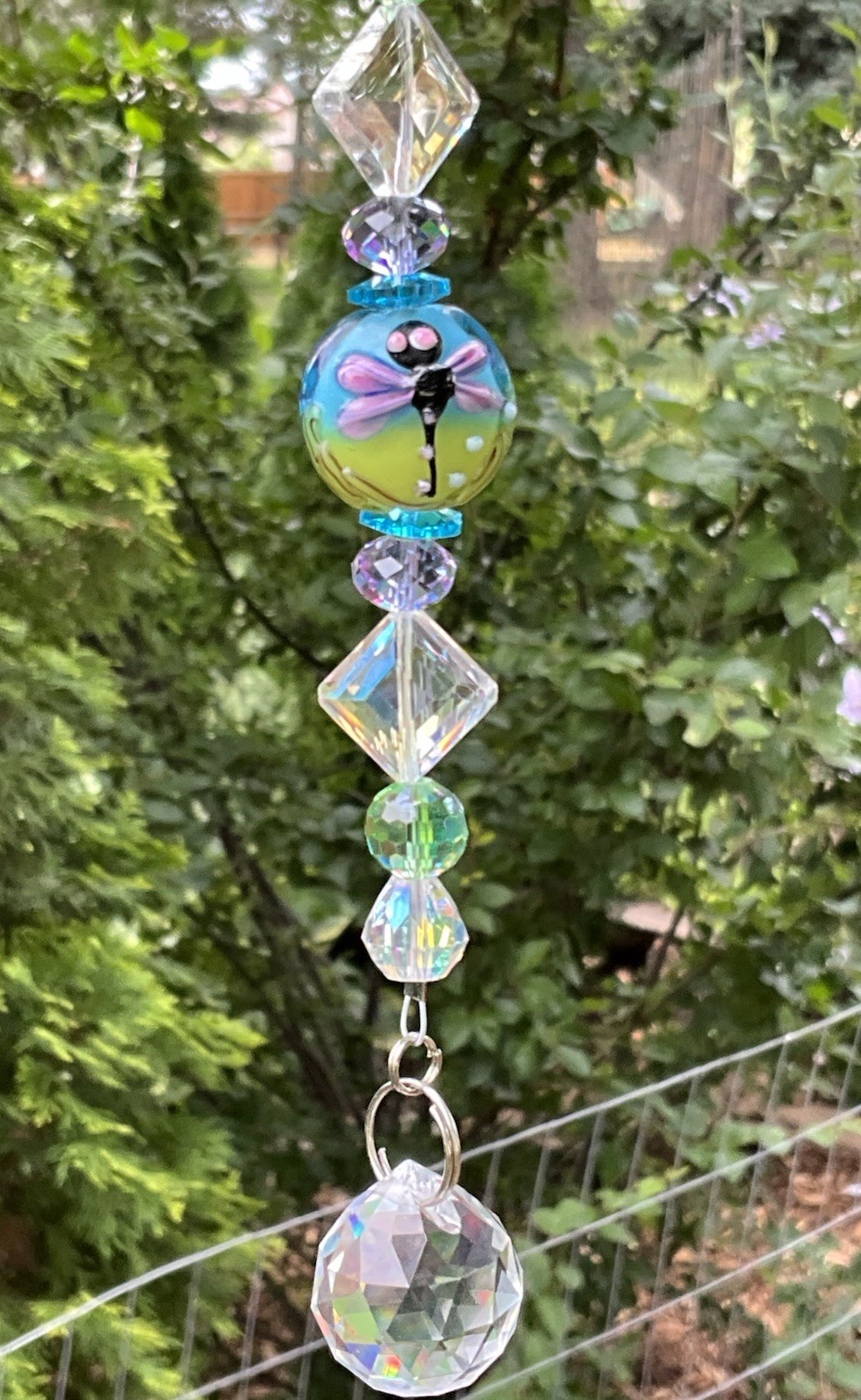 Handmade Dragonfly Themed Small Beaded Sun Catcher 2