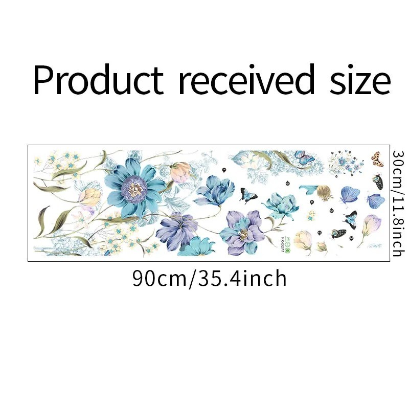Flowers Wall Sticker Bedroom Living Room Decal Self-Adhesive Wall Mural Decor