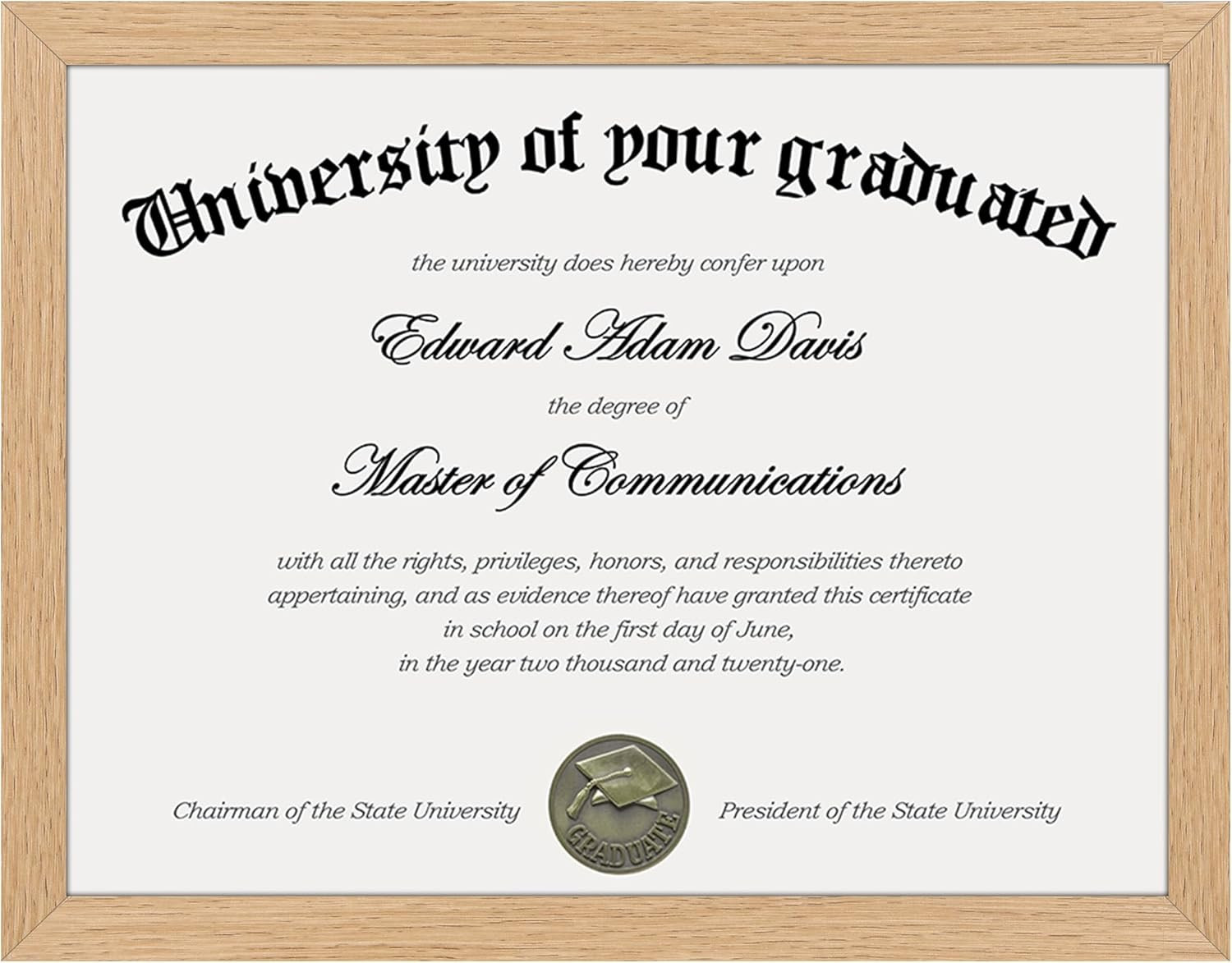 Certificate Frame with Clear Plexiglass, 8.5 by 11 Picture Diploma Doc