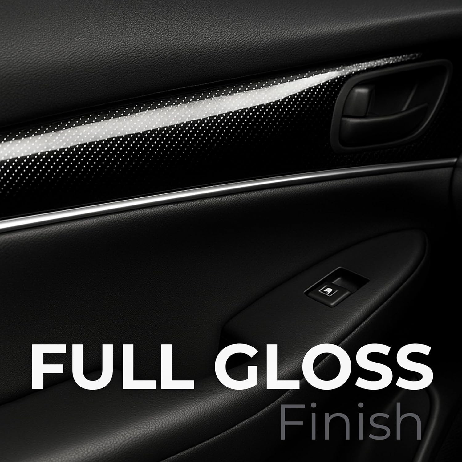 7D Super Glossy Black Carbon Fiber Vinyl Wrap – Anti-Wrinkle, Air Release Aut…