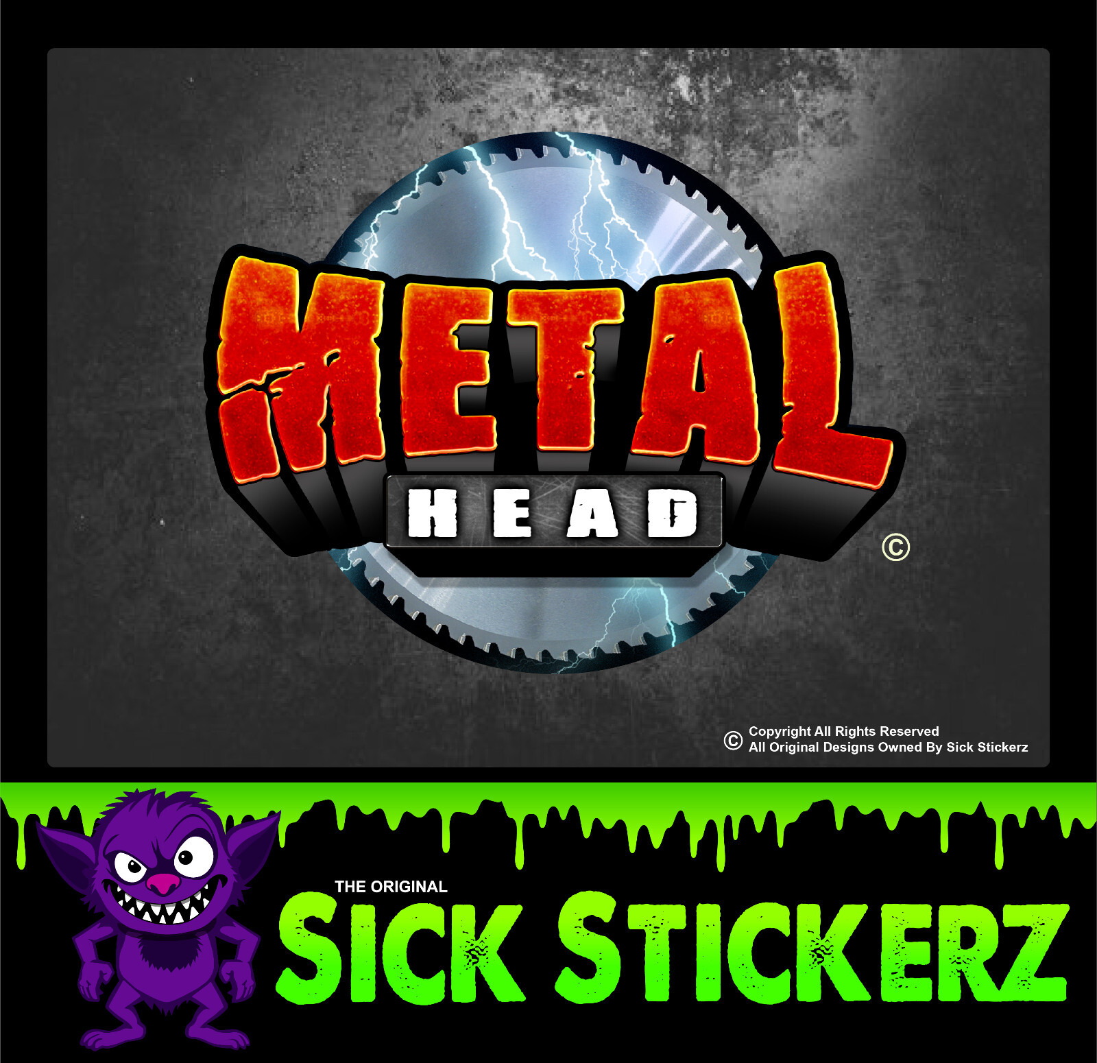 Metal Head Sticker Decal Music Heavy Emo Goth Fun Car Toolbox Laptop