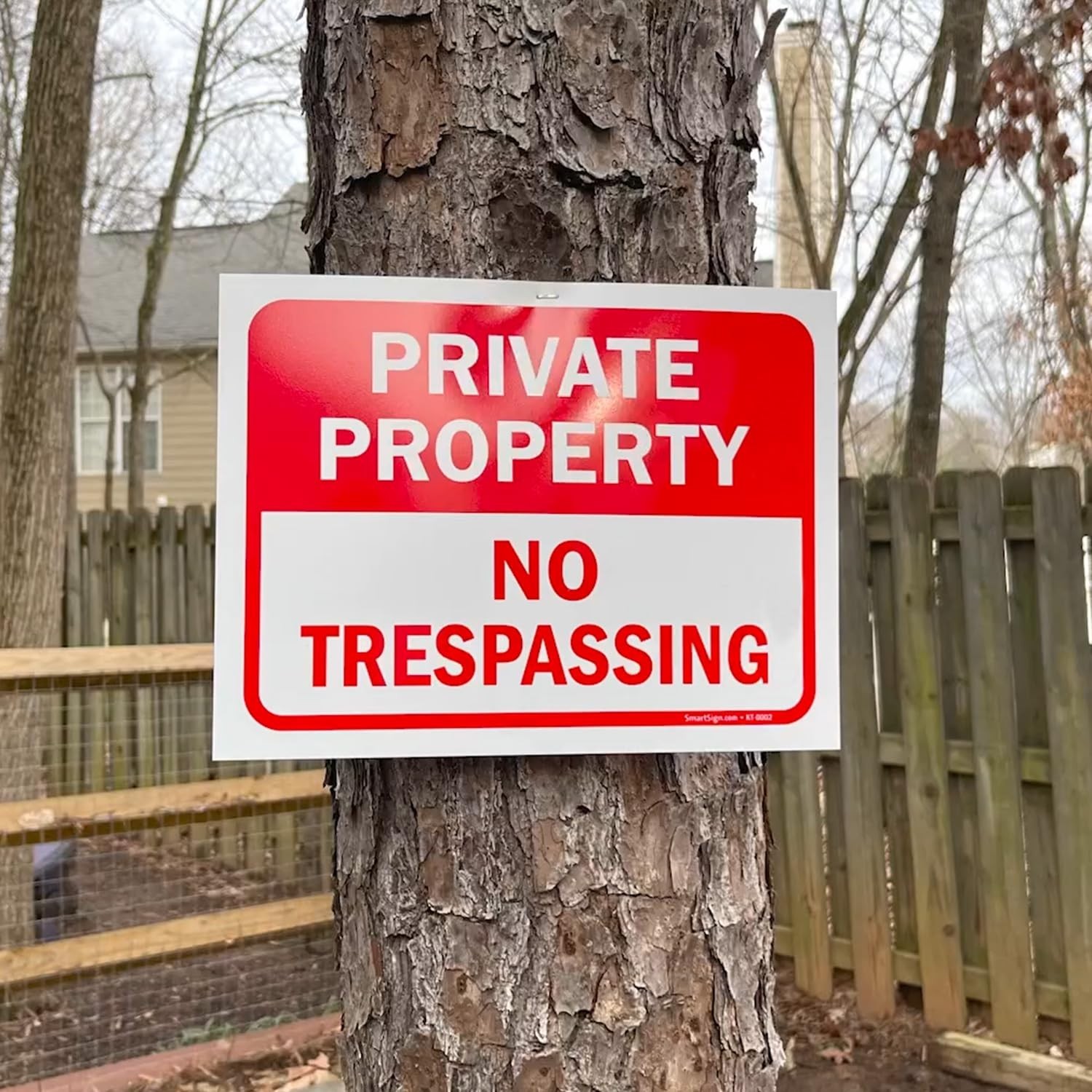 Private Property No Trespassing Sign, 9&Prime; x 12&Prime; Polystyrene Plastic Pack of 5 …