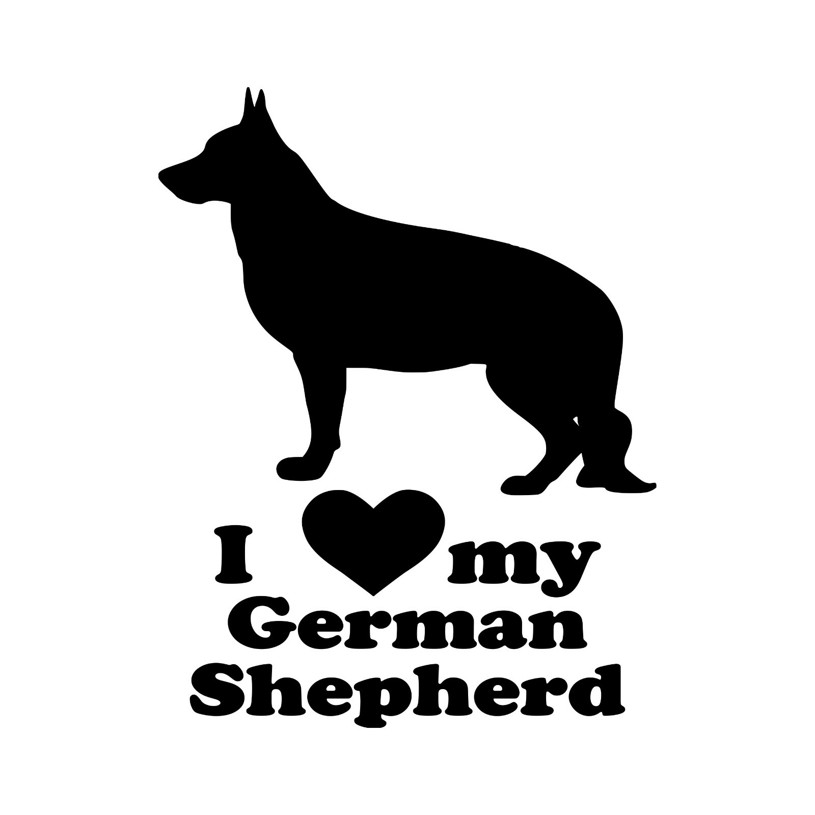 I LOVE MY GERMAN SHEPHERD Vinyl Decal Sticker – Dog Alsatian Heart GSD Puppy K-9
