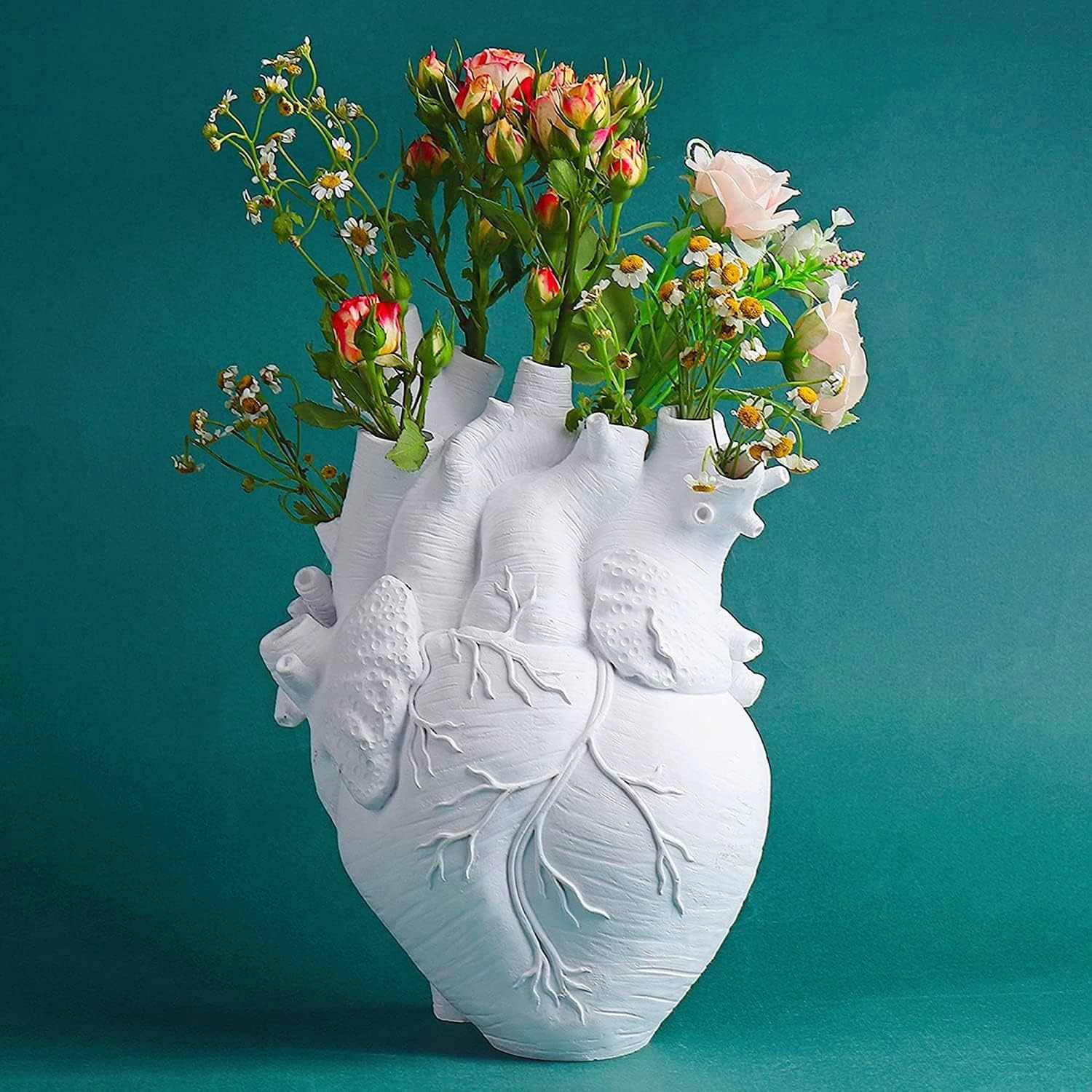 Vases Heart Shaped Decor Resin Flower Pot Modern Unique Nordic