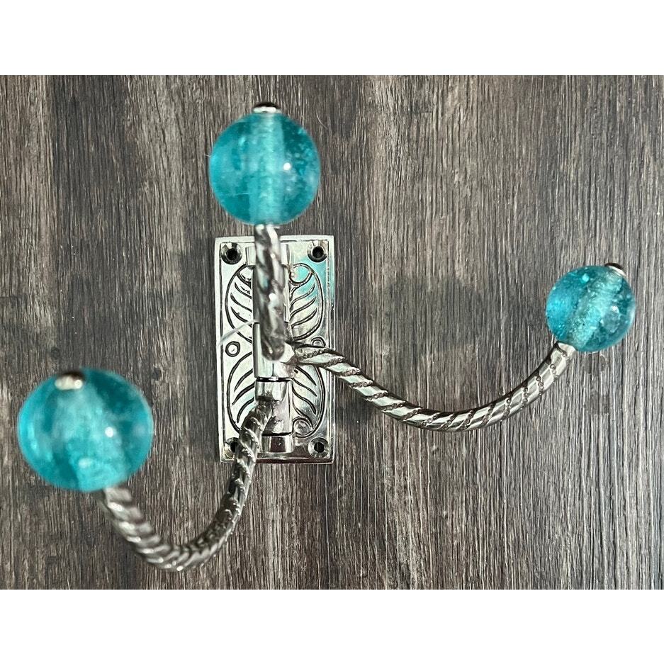 Wall Mount Towel/Coat Rack with Three Adjustable Hooks Lucite Knobs