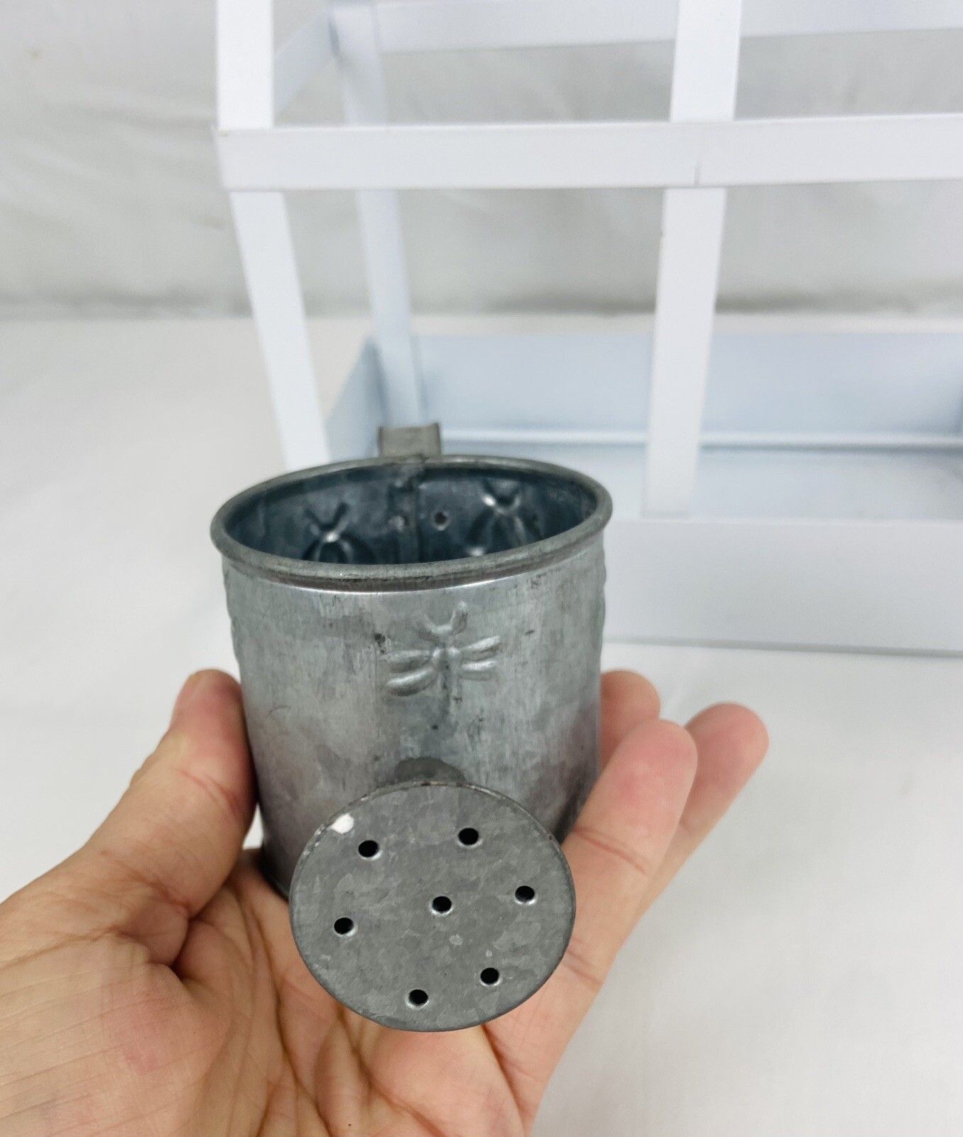 3pc Mini Garden Decor Metal Greenhouse Frame Mason Jar Flower Frog Vase Mini Jug