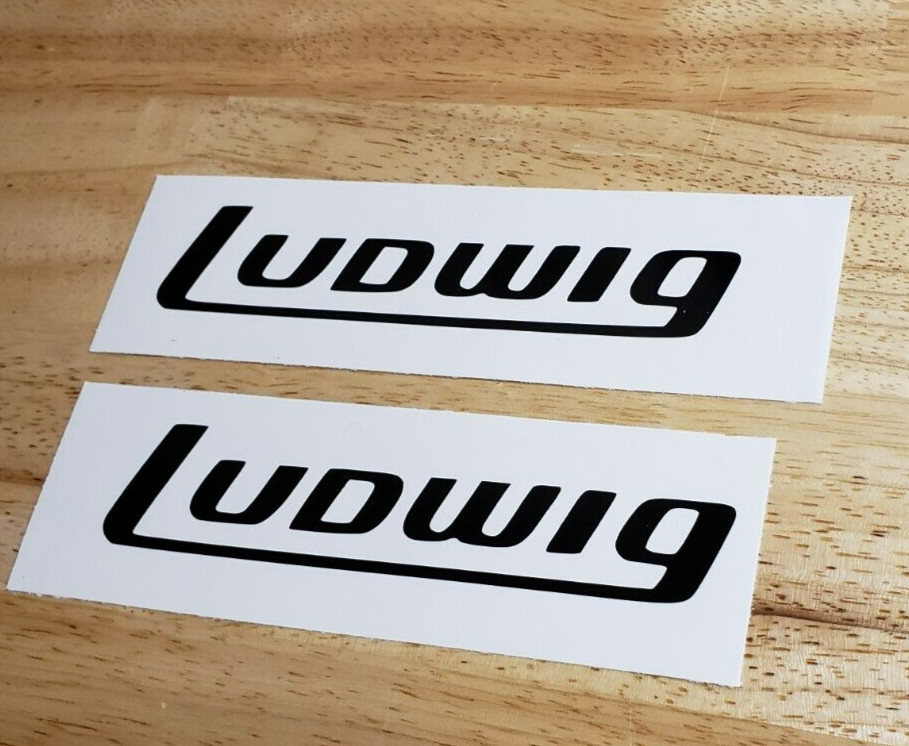 ludwig Decals Stickers Gloss Black 8&Prime; (2) Fast USA