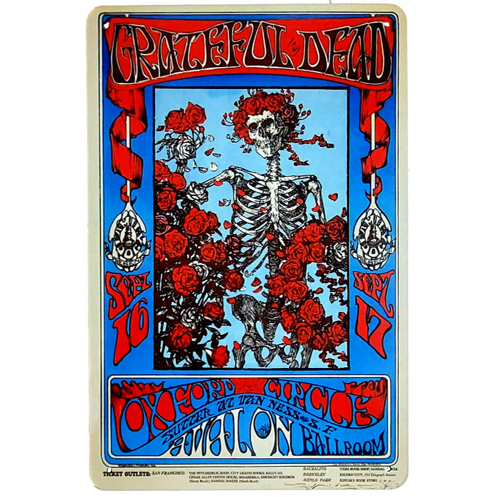Grateful Dead Vintage Rock & Roll Metal Sign Art Poster Retro Tin Sign 12×8