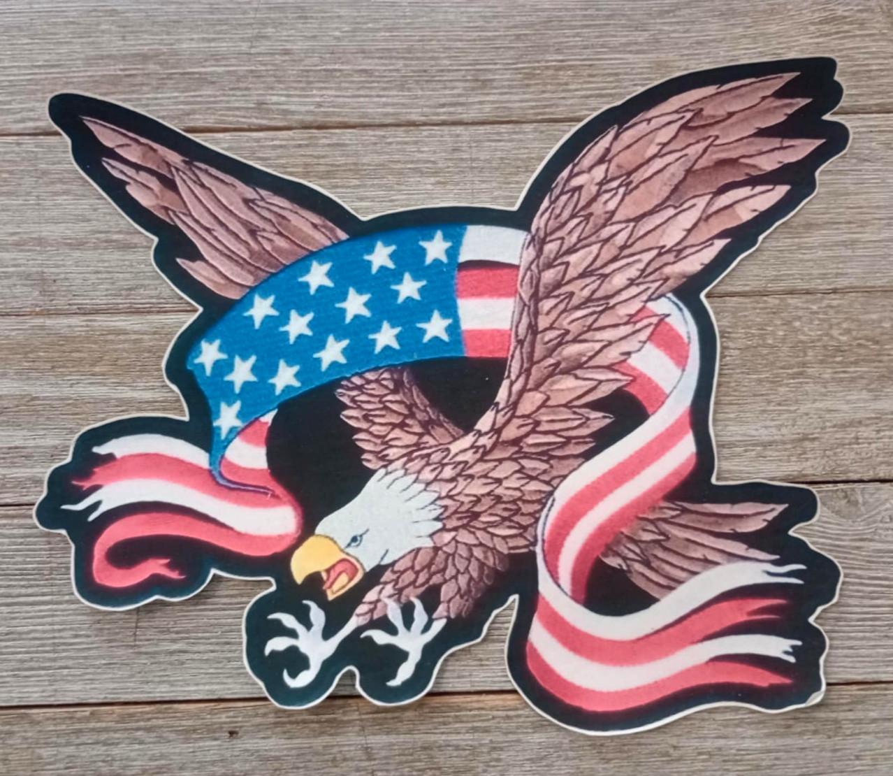 American Flag Bald Eagle Iron on Heat Transfer 3.25-inch USA