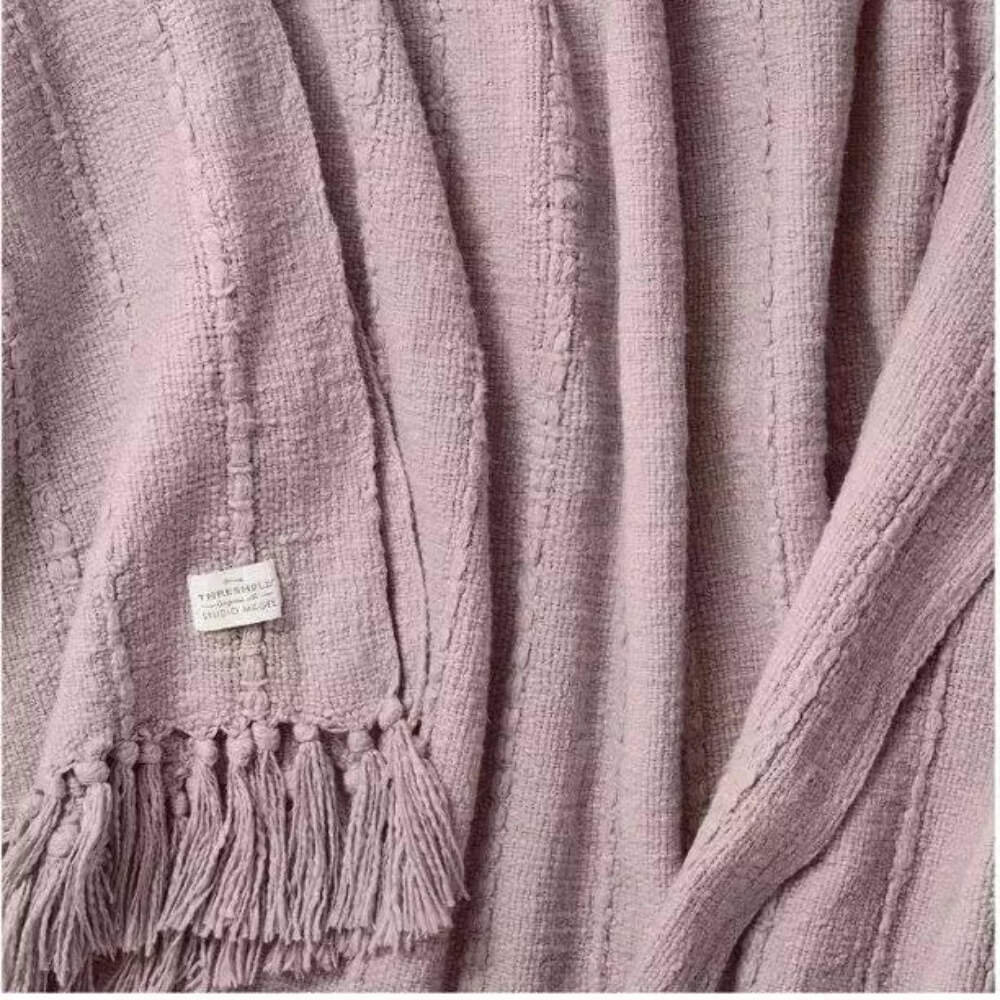 60&Prime;x86&Prime; Oversized 100% Cotton Bed Throw Blush – Threshold designed with Studio M
