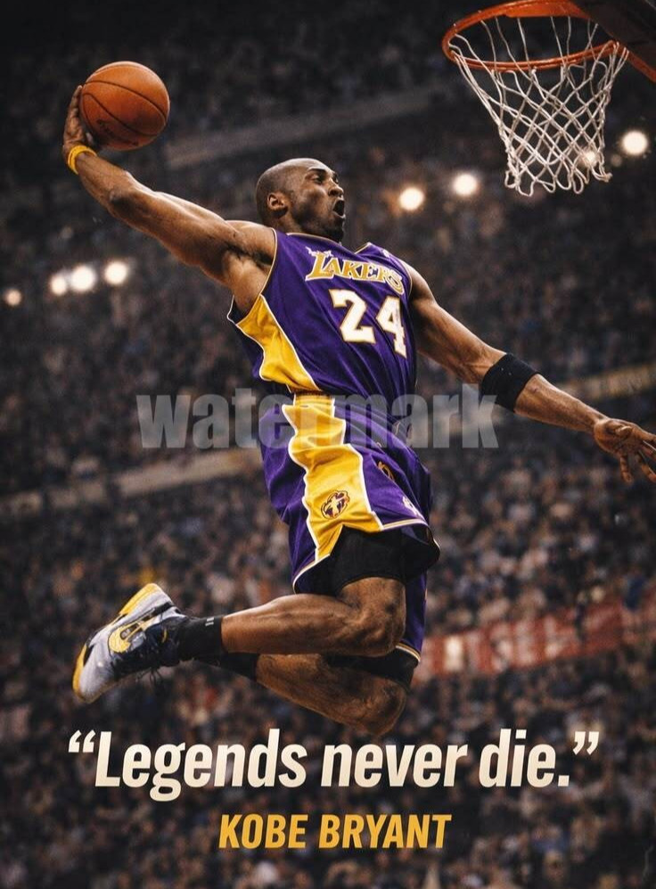 KOBE BRYANT 24 LEGENDS SIZE 13 »X19 » home decor glossy photo paper premium #4