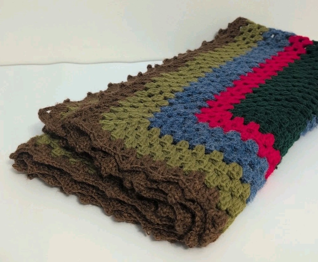 GRANNY CORE Squares Crochet Afghan Blanket Throw Coverlet Multicolor 40×40