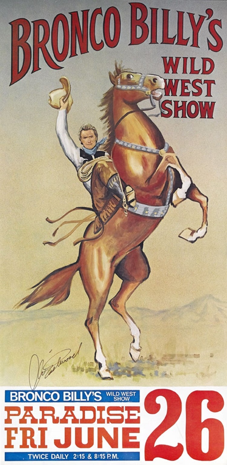 Bronco Billy 1980 Clint Eastwood cult movie poster reprint 18×12 inches