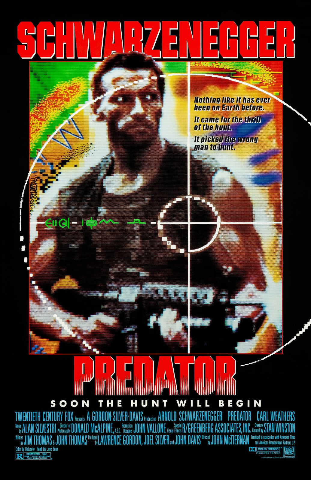 AA3430 Predator Film By John McTiernan 1987 Movie Poster 11×17