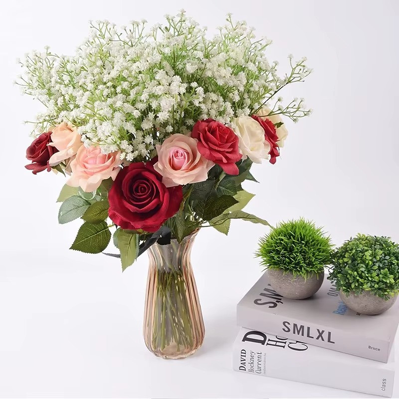 White Gypsophila Artificial Flowers – Wedding Bouquet & Vase Filler Decor