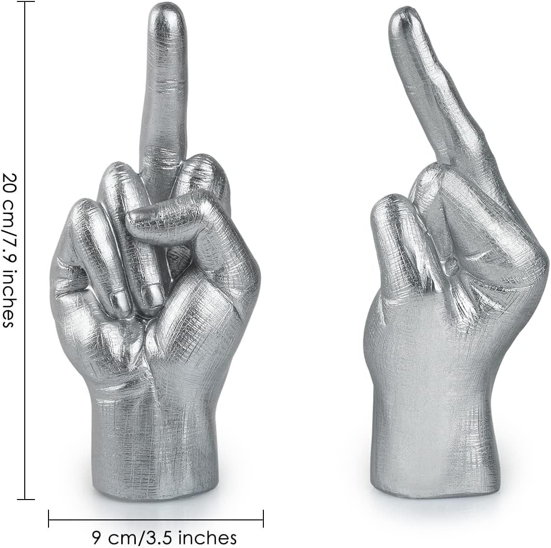 Middle Finger Statue Joke Gifts 7.9 Inch Funny Desk Decor Resin Decoration