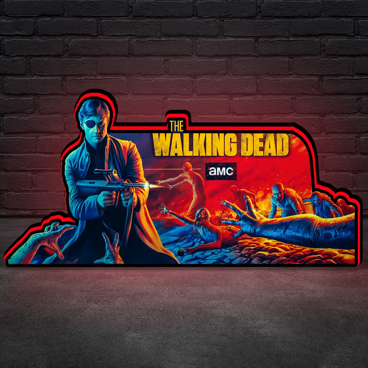 THE Walking Dead Pinball Topper 3D Print Lightbox LED Sign for Arcade Game Decor