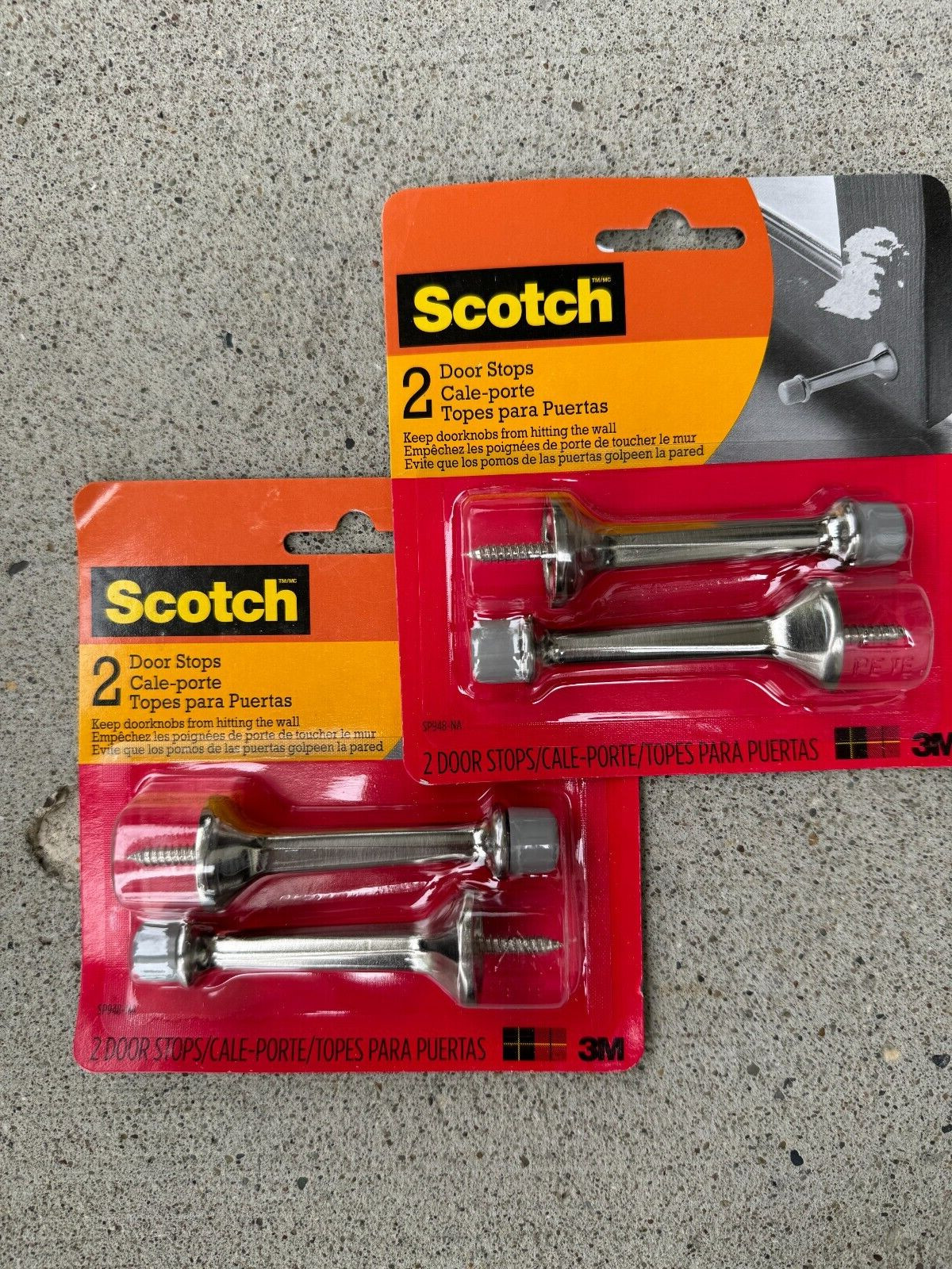 Scotch 3-in Peg~Door Stop (2-Pack)~Brushed Satin Nickel Finish Lot Of 2 Packs
