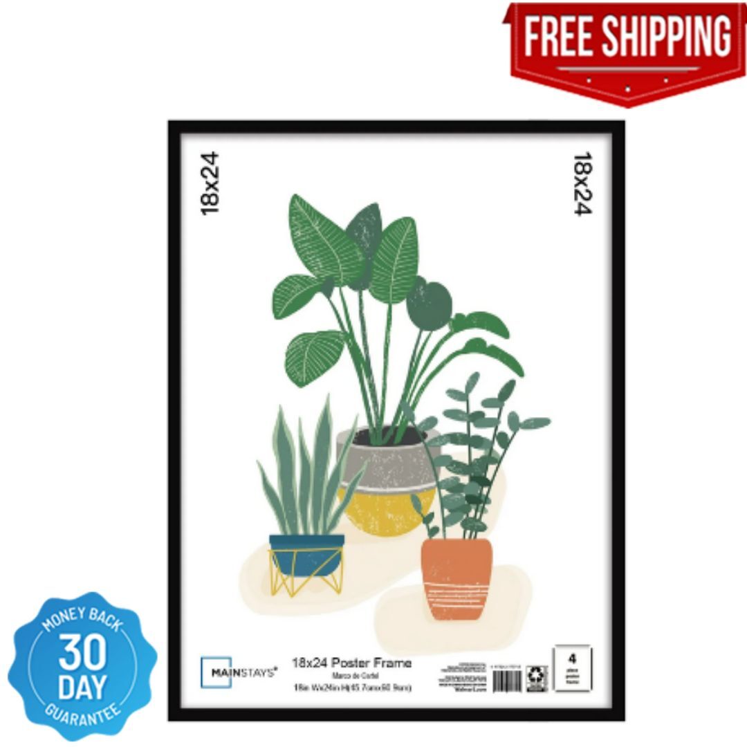 Mainstays 18×24 Basic Poster Frame, Black Free shipping