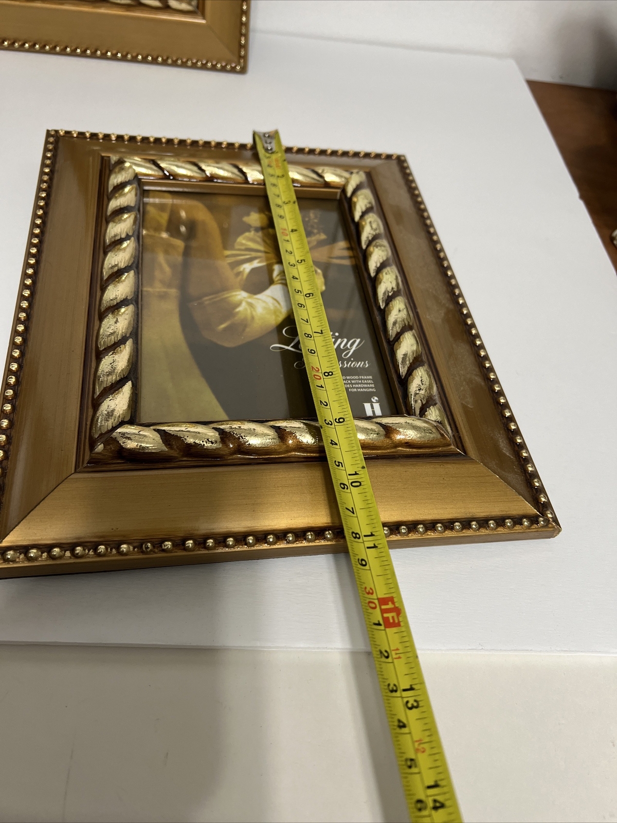 5”x7” Lasting Impressions Solid Wood Photo Picture Frame Ornate Gold Velvet