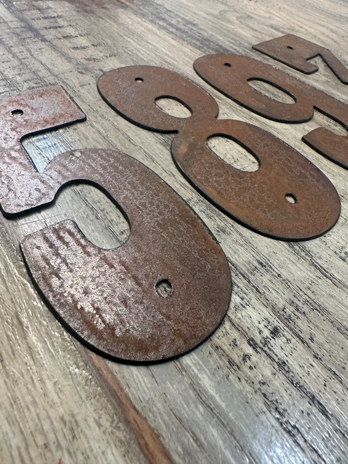 3 Inch Metal Letters and Numbers – Rusty or Natural Steel Finish