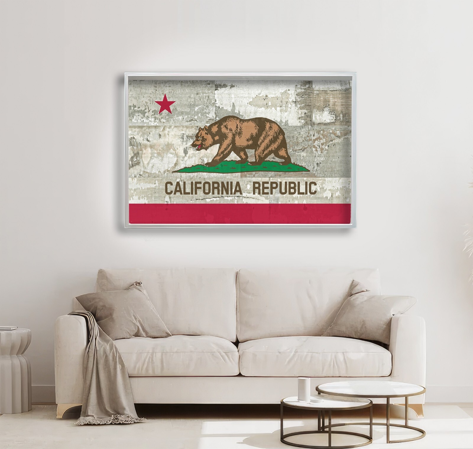 Distressed California State Flag Design Poster 2 Sizes Available