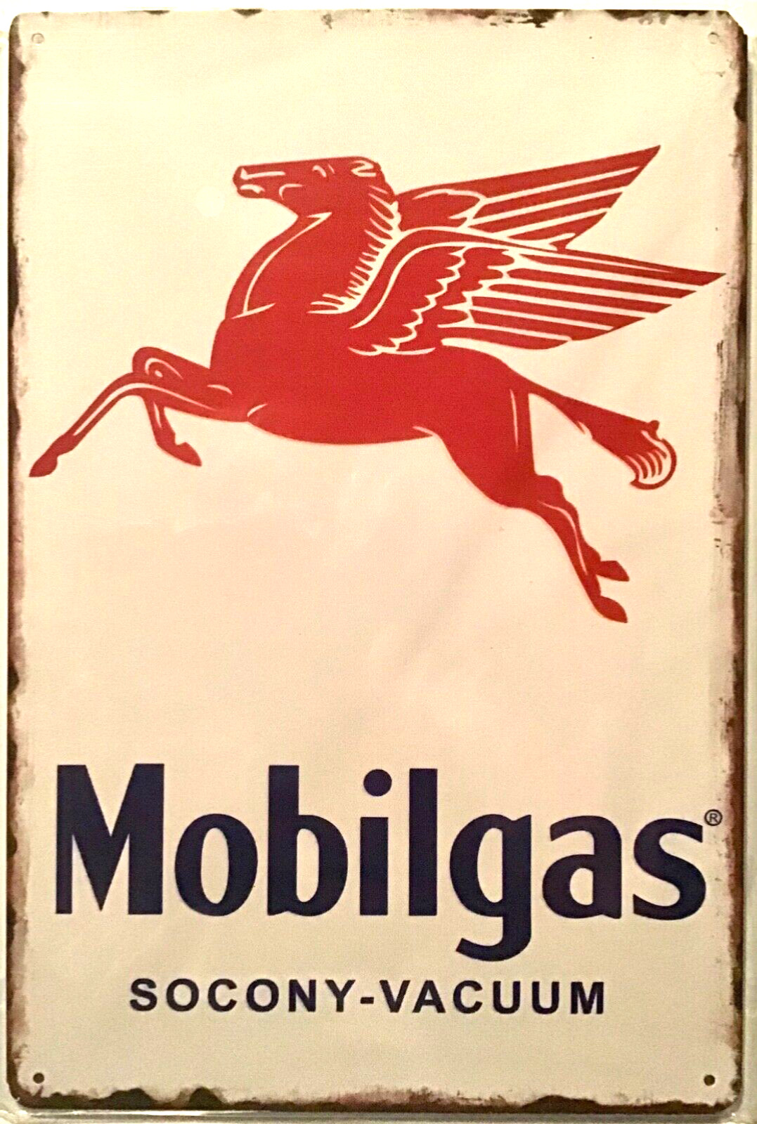 8×12 Tin Sign Mobil gas station oil mechanic garage Pegasus new vintage (Br12c)