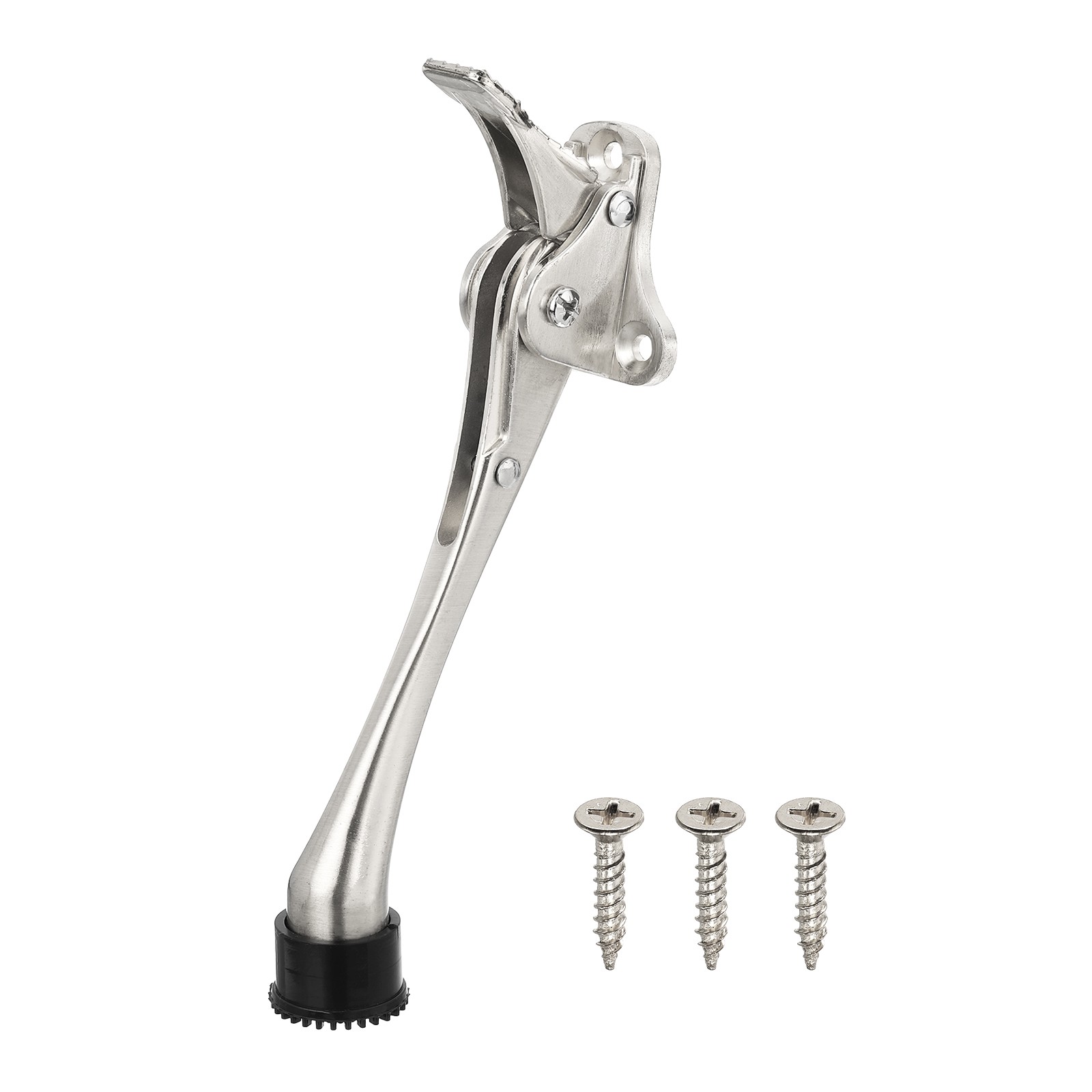 Kickdown Door Stop 6 Inch One Touch Kickdown Door Stopper Silver
