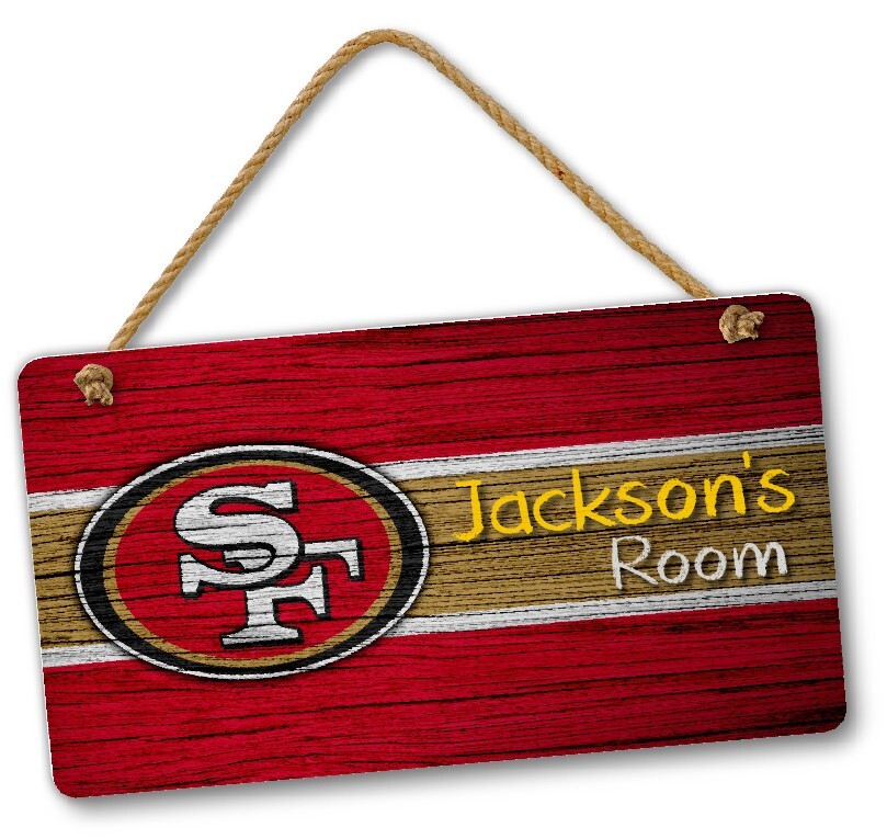 Personalized NFL Football San Francisco 49ers Bedroom Door & Wall Hanging Sign