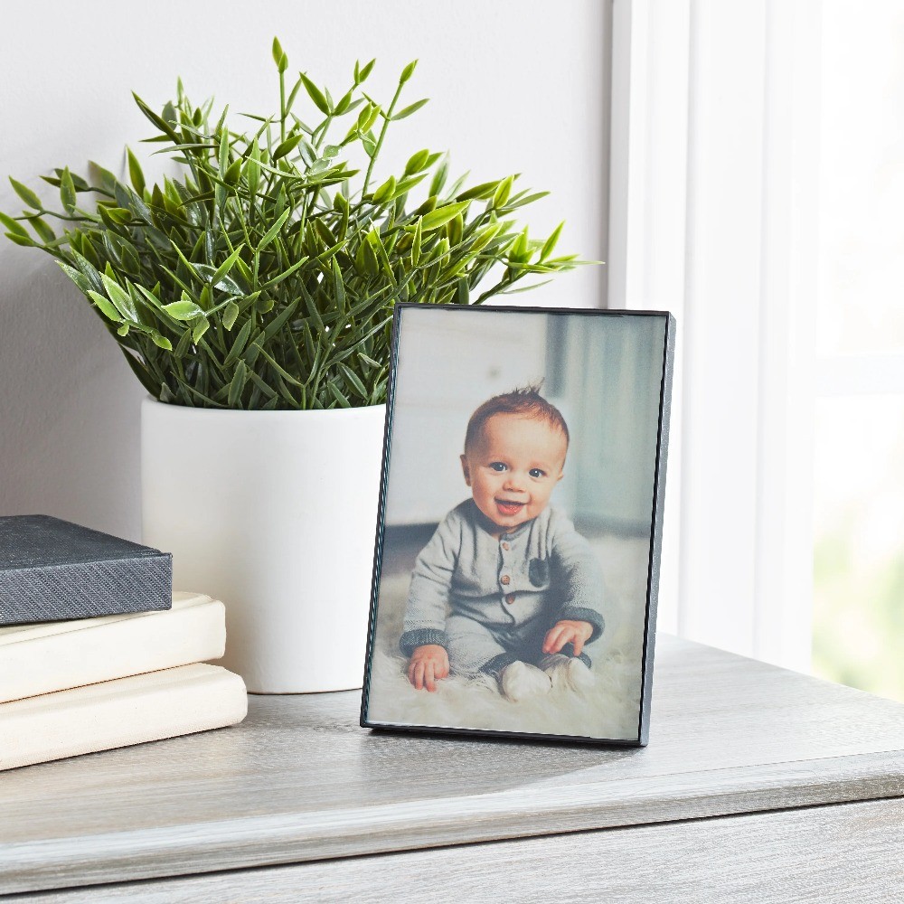 (8 pack) – 4×6 Picture Frame – Black Front Loading Wall or Tabletop Photo Frame