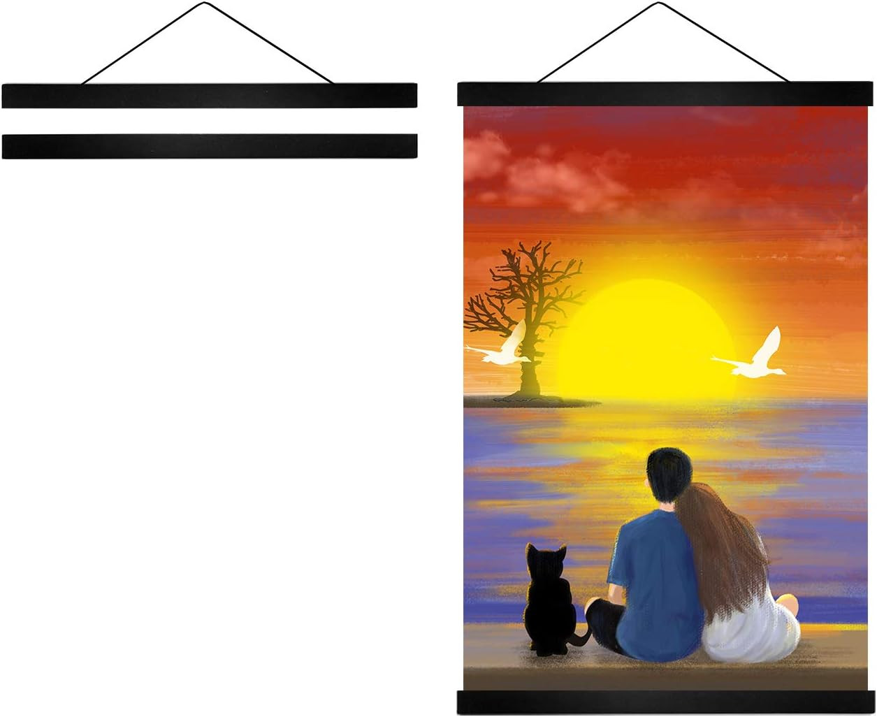 12 Inch Wide Magnetic Poster Hanger Frame, 12X18 12X16 12X24 Wood Frame for Post